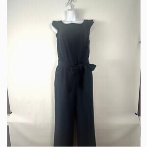 Talbots Super Classy Jumpsuit Navy Blue, Belted Size 2. Zips in the back